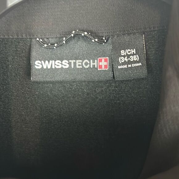 Swiss Tech Mens Softshell Jacket Sz Small Black Front Zip Hand Pockets - Picture 4 of 11